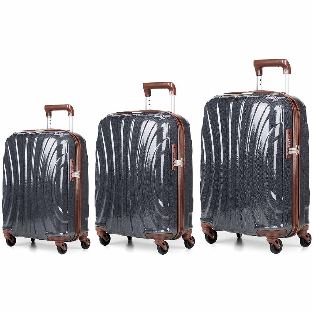 Комплект чемоданов 4 Roads K-001 (20-24-28) (K-001 (20-24-28), Черный жемчуг)