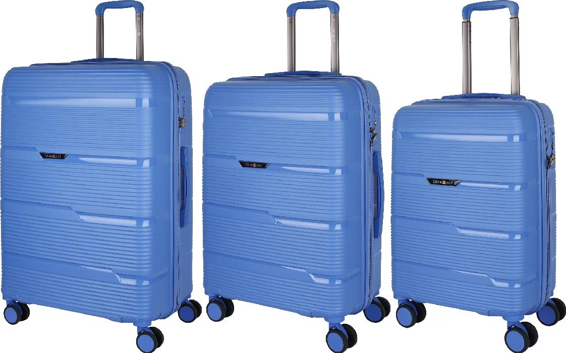 Комплект из 3-х чемоданов Eberhart Bliss L/M/S (47B-005-420/424/428, Metal Blue)