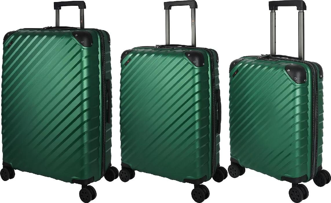 Комплект из 3-х чемоданов Eberhart Chronos L/M/S (41H-014-420/424/428, Green Metal)
