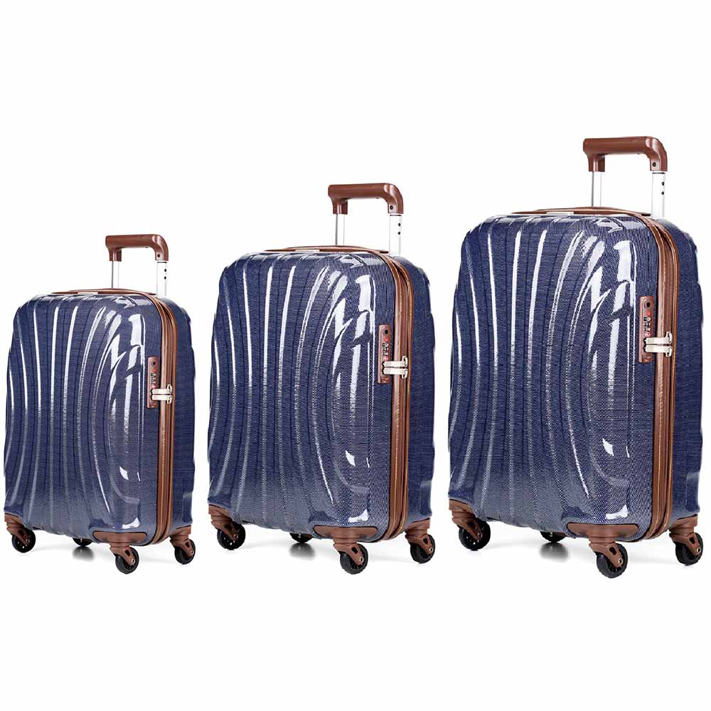 Комплект чемоданов 4 Roads K-001 (20-24-28) (K-001 (20-24-28), Синий жемчуг)